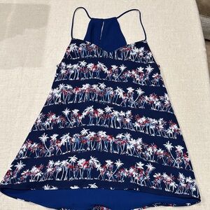 Express Navy Palm Print Spaghetti Strap Camisole